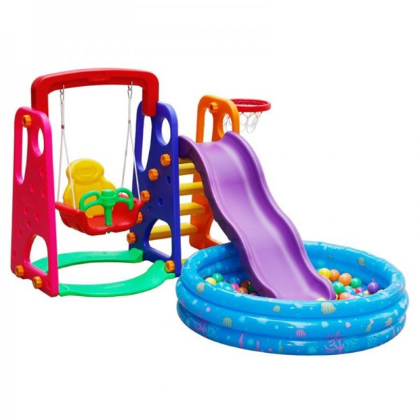 MYTS Activity all in 1 playset for kids with ball pool swing and slide