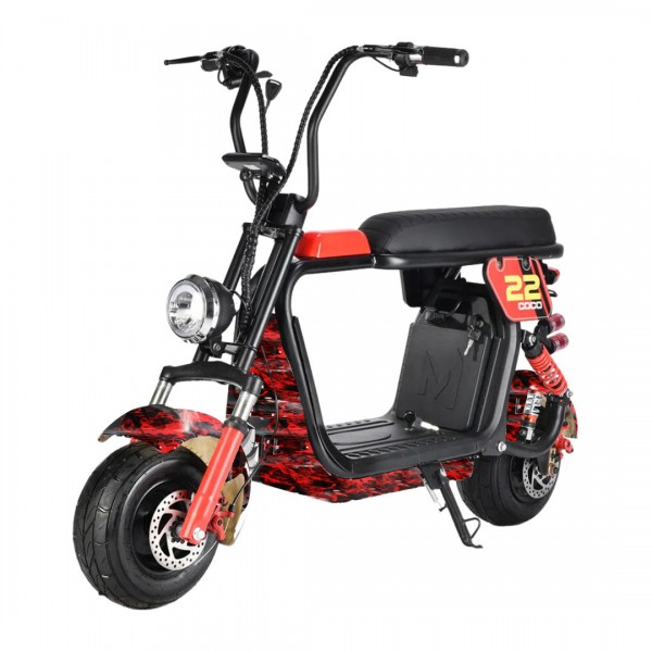 MYTS Fat Tire Harley Electro 48 V Electric Scooter Red Fire