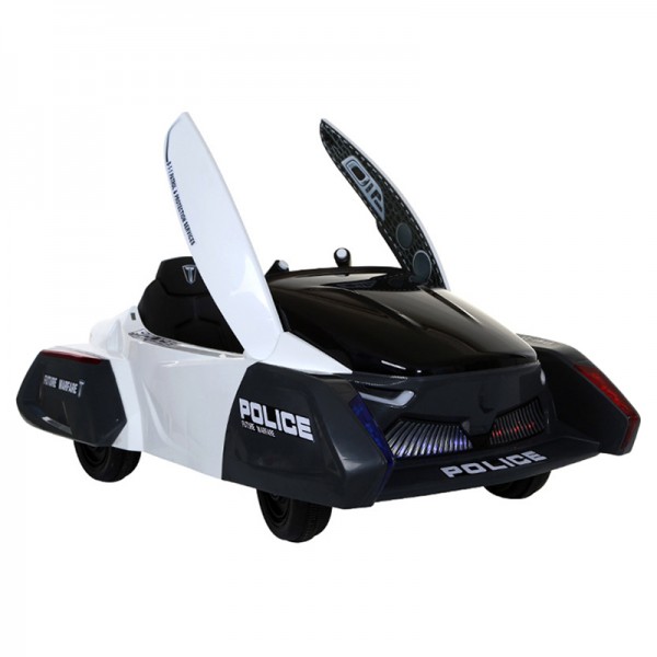MYTS Led Light 12V Polizia Powered Ride On Car - White