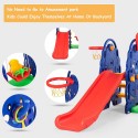 MYTS Combination Swing and slide Playset with basket ball hoop
