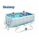 Bestway 162" x 79" x 48"/4.12m x 2.01m x 1.22m Power Steel Rectangular Frame Pool Set