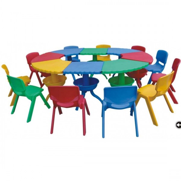 Myts Hobby Colorful Round Table and Chair Nursery Set