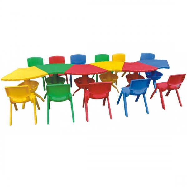 Myts Hobby Colorful Wavy Table and Chair Nursery Set 