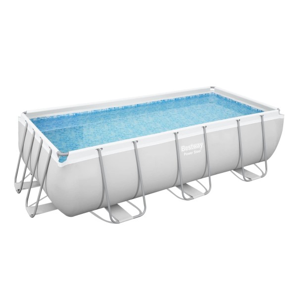 Bestway 159" x 79" x 39.5"/4.04m x 2.01m x 1.0m Power Steel Rectangular Frame Pool Set