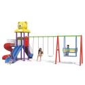 Teddy Play, Swing and Curvy Slide Metal Playset