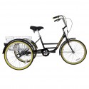 MYTS Adult Tricycle with Basket 24 Inch BLACK