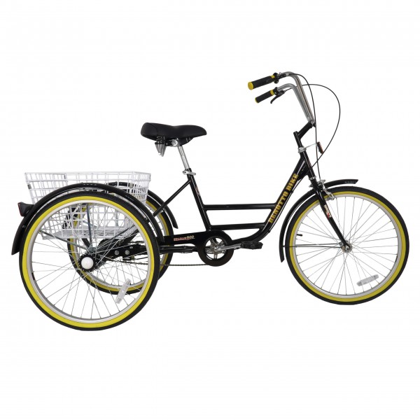 MYTS Adult Tricycle with Basket 24 Inch BLACK