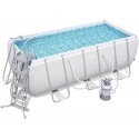 Bestway 162" x 79" x 48"/4.12m x 2.01m x 1.22m Power Steel Rectangular Frame Pool Set