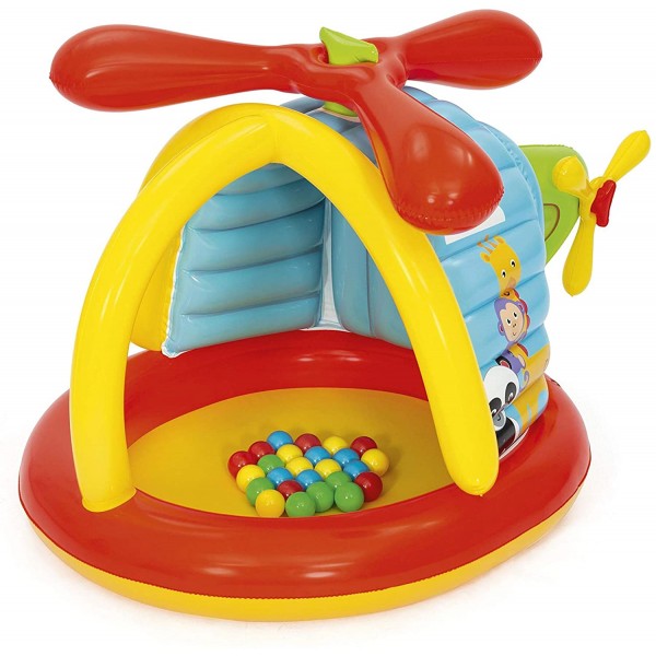 Bestway Fisher-Price Helicopter Pit, Inflatable Kids Centre with Multi-Coloured Play Balls