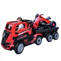 Myts 12V Clunker Truck With Back Trailer Red
