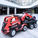 Myts 12V Clunker Truck With Back Trailer Red