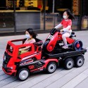 Myts 12V Clunker Truck With Back Trailer Red