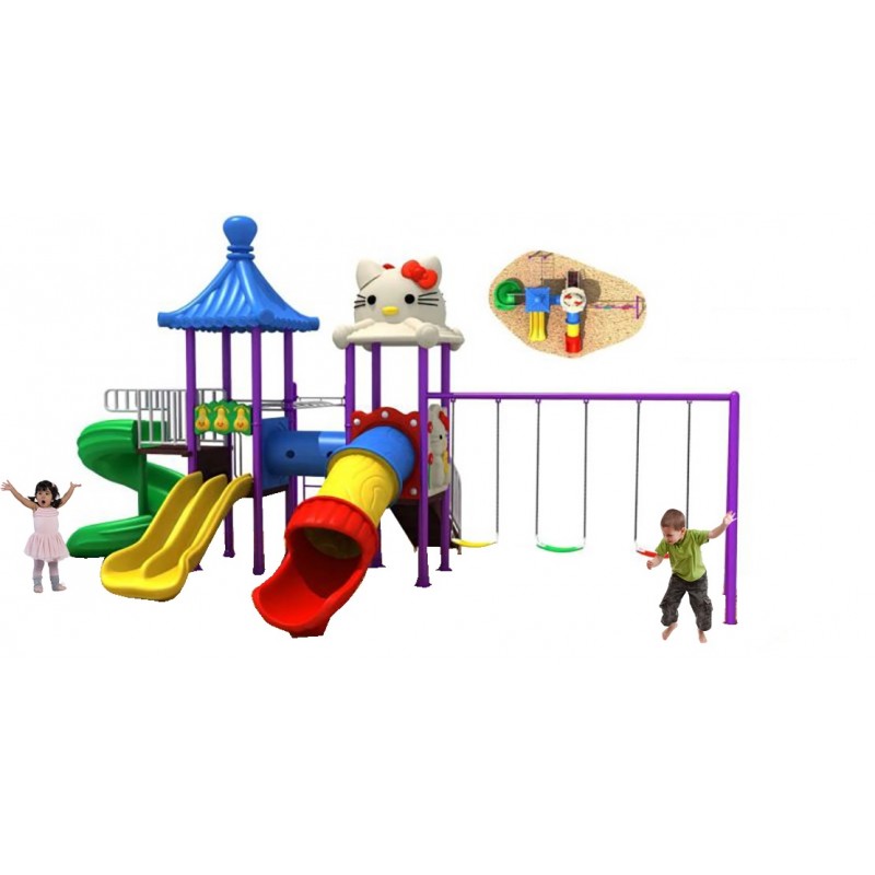 Myts Mega Kitten frame swing & dual and wavy slides 