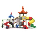 MYTS PINOKEE ROOF WITH CURVED TUBE SLIDE CLIMBING RILLS 2 SWINGS & MONKEY BAR FOR KIDS
