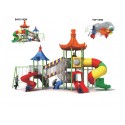 MYTS PINOKEE ROOF WITH CURVED TUBE SLIDE CLIMBING RILLS 2 SWINGS & MONKEY BAR FOR KIDS
