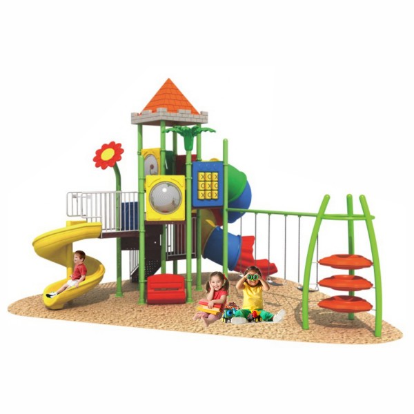 MYTS PINOKEE TUBE CURVED SLIDE AND 3 SWING WITH CLIMBER MUTI PLAYCENTRE FOR KIDS 