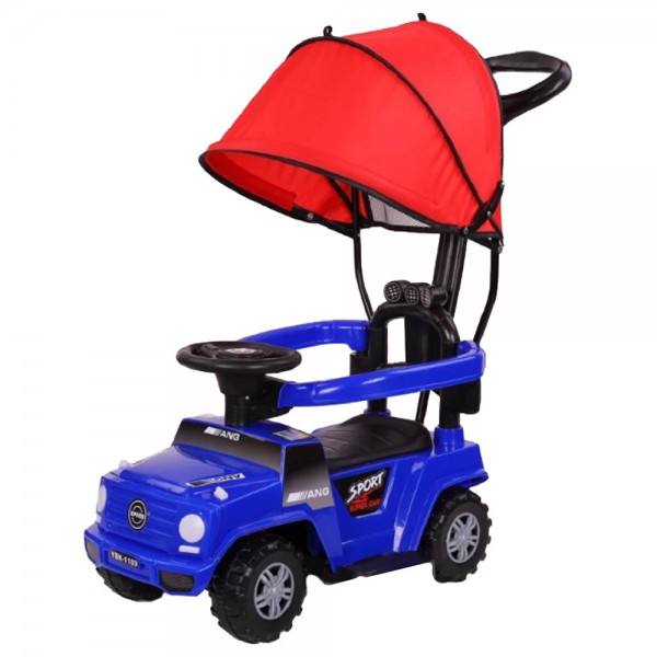 Myts Wrangler Style Jeep Swing & Push Car w/ Canopy Blue
